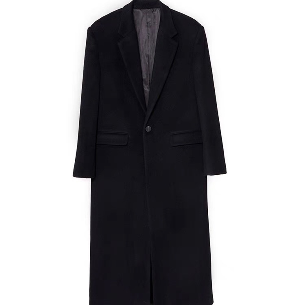 Oversized Wool Blend Long Coat